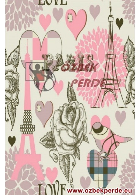 Paris Love Baskılı Halı